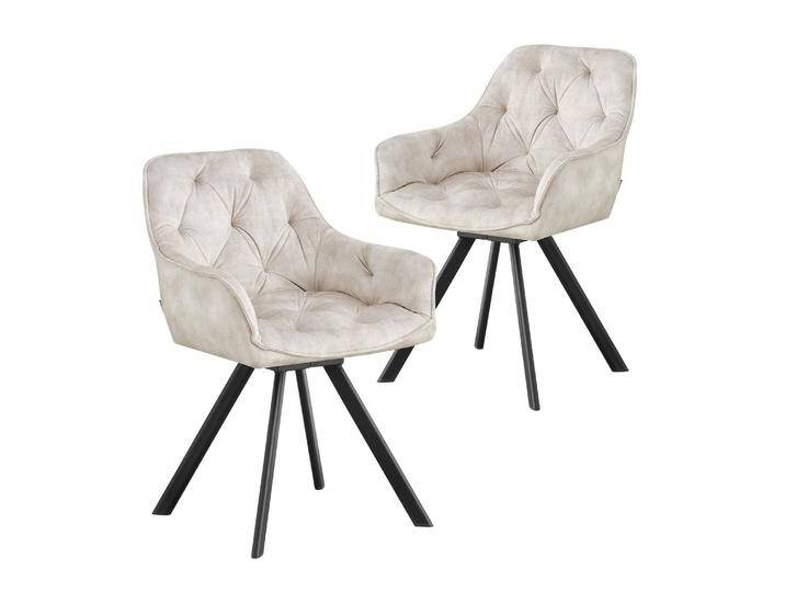 Esszimmerstuhl DIETER, 2er Set, drehbar, Grau von bdhome