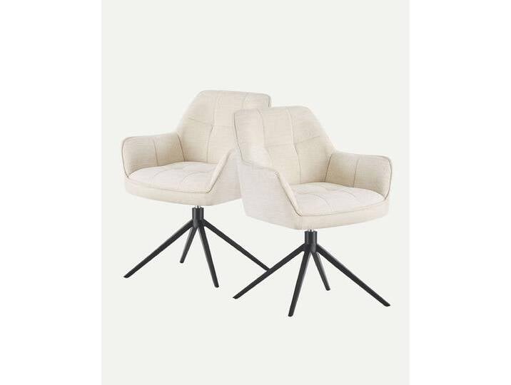 Esszimmerstuhl Thomas 2er-Set Cremeweiß von bdhome
