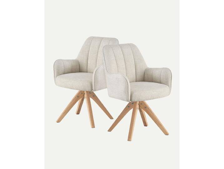 Esszimmerstuhl Thomas 2er-Set Cremeweiß von bdhome