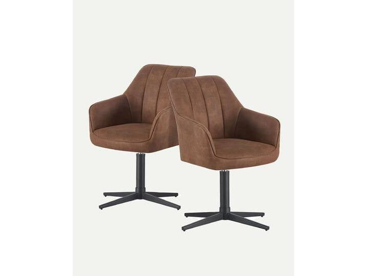 Esszimmerstuhl Thomas 2er-Set Wildleder-Braun Esszimmerstuhl Thomas 2er-Set Wildleder-Braun von bdhome