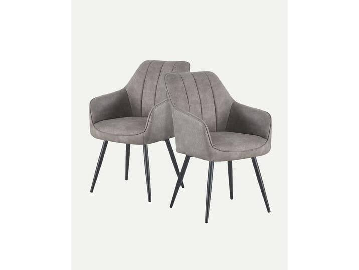 Esszimmerstuhl Thomas 2er-Set Wildleder-Grau Esszimmerstuhl Thomas 2er-Set Wildleder-Grau von bdhome