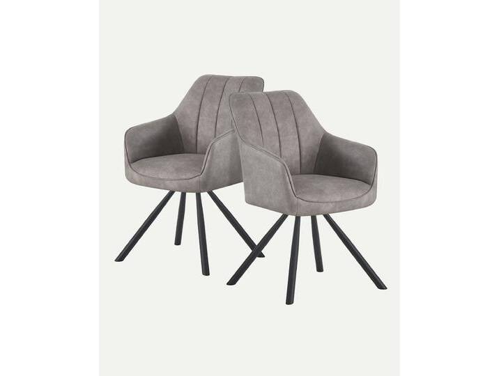 Esszimmerstuhl Thomas 2er-Set Wildleder-Grau Esszimmerstuhl Thomas 2er-Set Wildleder-Grau von bdhome