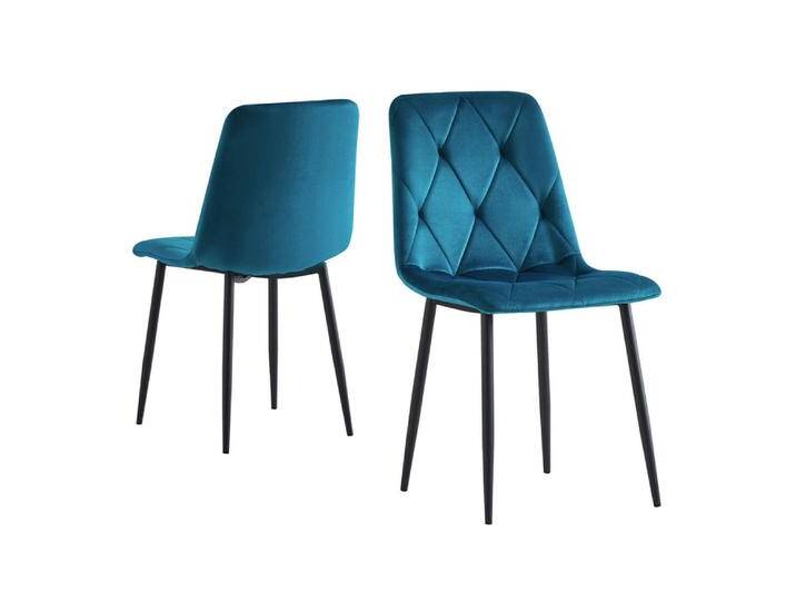 Esszimmerstuhl VICKA – 2er Set Samt Blau Esszimmerstuhl VICKA – 2er Set Samt Blau von bdhome