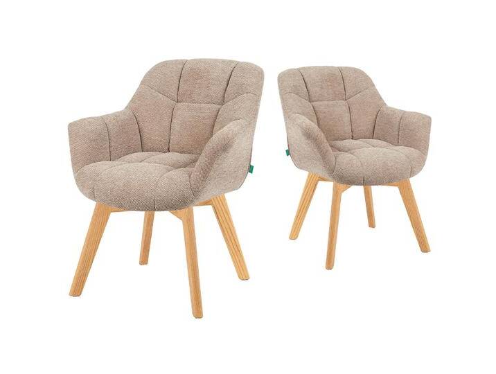 Mika-Nele 2er-Set - Schalenstuhl mit Massivholz Gestell aus Eiche Mika-Nele 2er-Set - Schalenstuhl mit Massivholz Gestell aus Eiche von bdhome