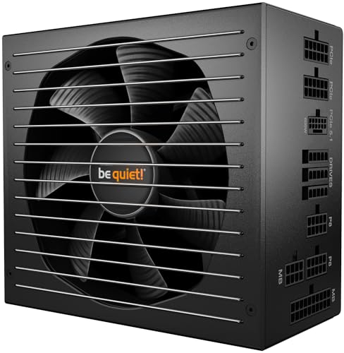 be quiet! Straight Power 12 1000W, ATX 3.0, 80 Plus® Platinum, nahezu unhörbarer Silent Wings Lüfter, für PCIe 5.0 und PCIe 6+2 Grafikkarten, 12VHPWR Kabel enthalten, BN338 von be quiet!