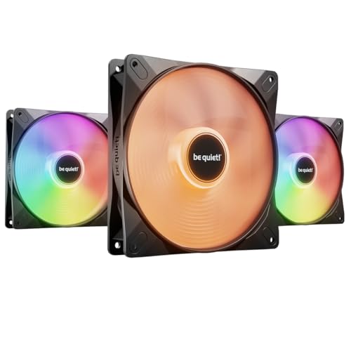 be quiet! Light Wings LX 140mm PWM high-speed Lüfter, Enthält 3 Lüfter, Beleuchteter Hub und mattierte Lüfterblätter, vielzählige Farben und Effekte, ARGB-Kabel mit Möglichkeit zur Reihenschaltung von be quiet!
