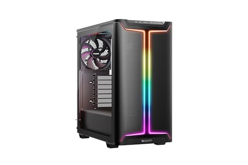 be quiet! Pure Base 501 DX Black PC-Gehäuse, 3 vorinstallierte Pure Wings 3 140mm PWM-Lüfter, hoher statischer Druck, dynamisches Front-Design mit eleganter ARGB-Beleuchtung innen und außen von be quiet!