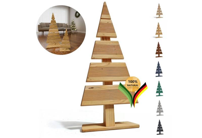 be4nature Weihnachtsfigur, Tannenbaum Holz Höhe 60 cm Fußbreite 27 cm Weihnachtsbaum Hellbraun von be4nature