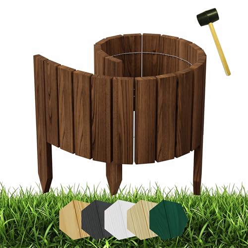 be4nature Rollborder Steckzaun 100 x 40 cm Dunkelbraun Imprägnierte Beeteinfassung aus Kiefernholz klein Beetbegrenzung Vorgartenzaun Gartenpalisade Beeteinfassung mit Erdspieß von be4nature