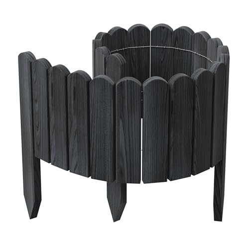 be4nature Rollzaun aus Kiefernholz 100 x 30 cm Grau imprägnierte Beeteinfassung Flexibler Rollborder Holzzaun Rasenkante Gartenzaun Umzäunung für Garten Gartenpalisade von be4nature