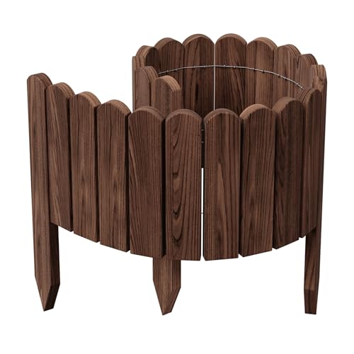 be4nature Rollzaun aus Kiefernholz 100 x 40 cm Dunkelbraun imprägnierte Beeteinfassung Flexibler Rollborder Holzzaun Rasenkante Gartenzaun Umzäunung für Garten Gartenpalisade von be4nature