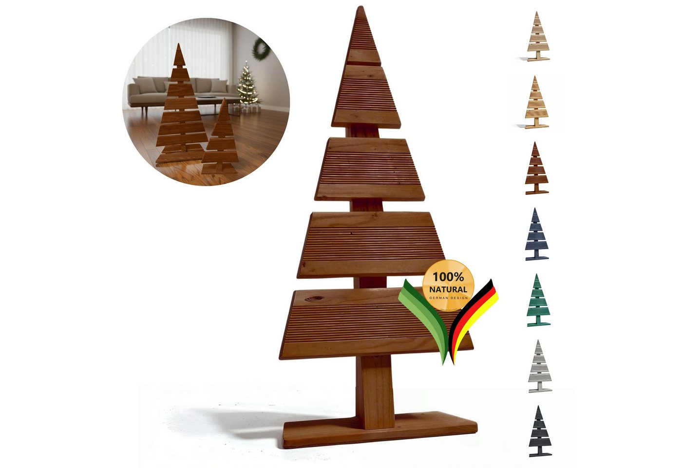 be4nature Weihnachtsfigur (1 St), DIY Holzleiter für Adventskalender festliche Dekoration Weihnachtsbaum von be4nature