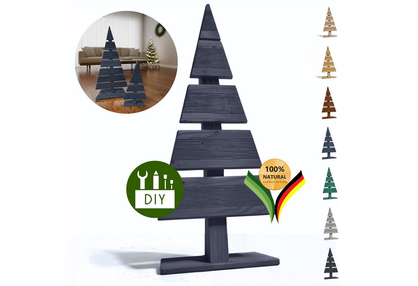 be4nature Weihnachtsfigur (1 St), DIY Holzleiter für Adventskalender festliche Dekoration Weihnachtsbaum von be4nature