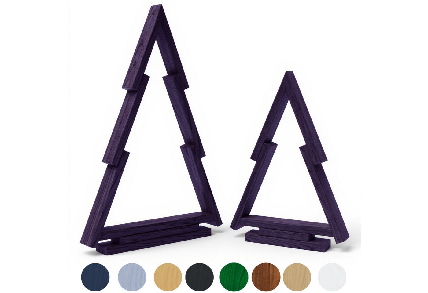 be4nature Weihnachtsfigur 2er SET Deko Tannenbaum Weihnachtsschmuck Weihnachtsdekoration (Fertiggebaut, 1 St., Anthrazit), Handgemacht aus Holz für Innen und Außen geeignet für Flur und Balkon von be4nature