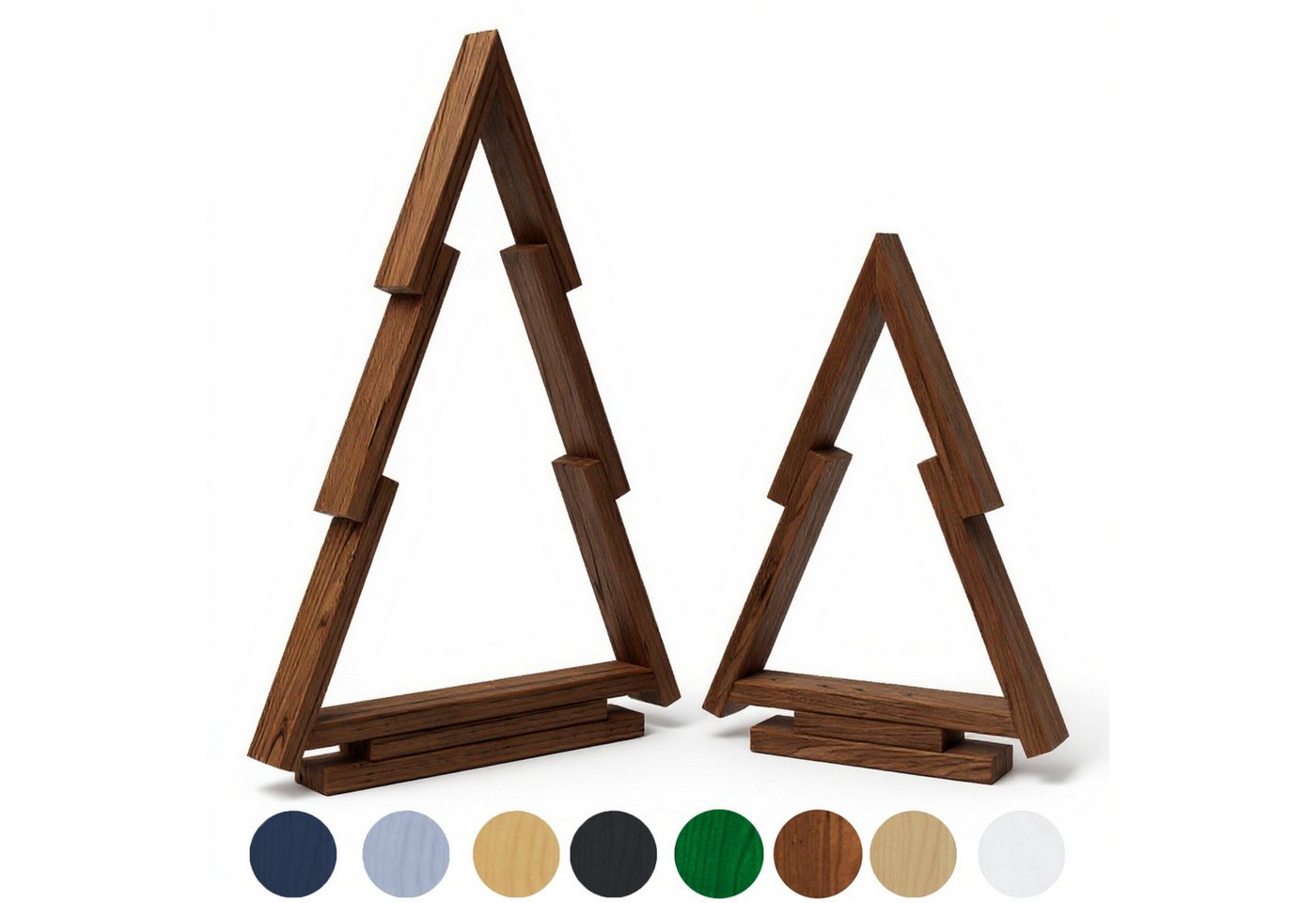 be4nature Weihnachtsfigur 2er SET Deko Tannenbaum Weihnachtsschmuck Weihnachtsdekoration (Fertiggebaut, 1 St., Braun), Handgemacht aus Holz für Innen und Außen geeignet für Flur und Balkon von be4nature