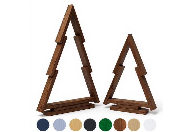 be4nature Weihnachtsfigur 2er SET Deko Tannenbaum Weihnachtsschmuck Weihnachtsdekoration (Fertiggebaut, 1 St., Braun), Handgemacht aus Holz für Innen und Außen geeignet für Flur und Balkon von be4nature