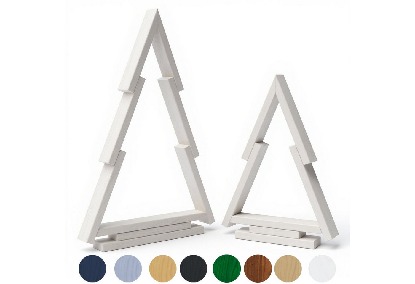 be4nature Weihnachtsfigur 2er SET Deko Tannenbaum Weihnachtsschmuck Weihnachtsdekoration (Fertiggebaut, 1 St., Grün), Handgemacht aus Holz für Innen und Außen geeignet für Flur und Balkon von be4nature