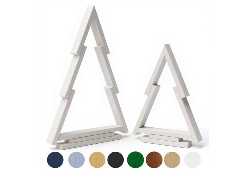 be4nature Weihnachtsfigur 2er SET Deko Tannenbaum Weihnachtsschmuck Weihnachtsdekoration (Fertiggebaut, 1 St., Grün), Handgemacht aus Holz für Innen und Außen geeignet für Flur und Balkon von be4nature