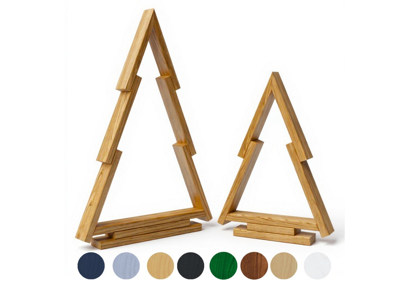 be4nature Weihnachtsfigur 2er SET Deko Tannenbaum Weihnachtsschmuck Weihnachtsdekoration (Fertiggebaut, 1 St., Natur), Handgemacht aus Holz für Innen und Außen geeignet für Flur und Balkon von be4nature