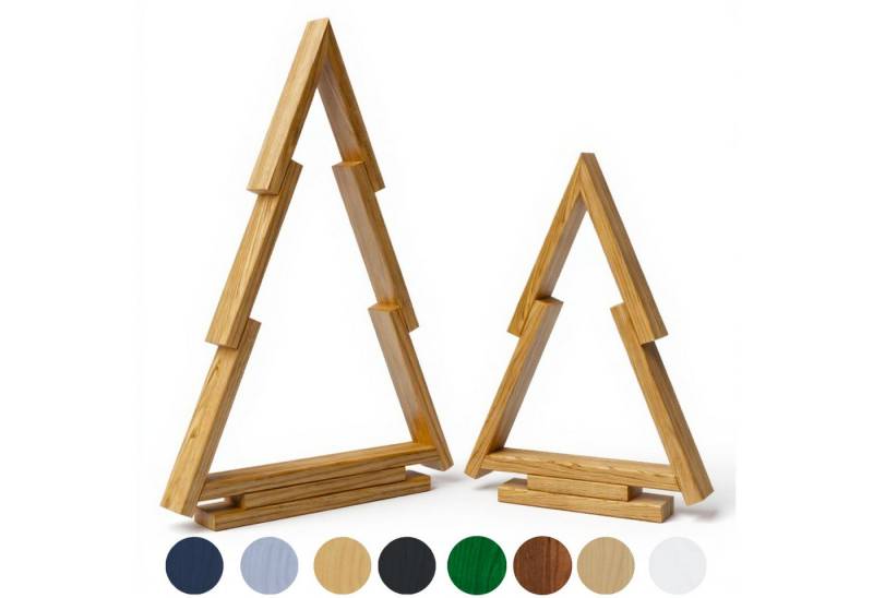 be4nature Weihnachtsfigur 2er SET Deko Tannenbaum Weihnachtsschmuck Weihnachtsdekoration (Fertiggebaut, 1 St., Natur), Handgemacht aus Holz für Innen und Außen geeignet für Flur und Balkon von be4nature