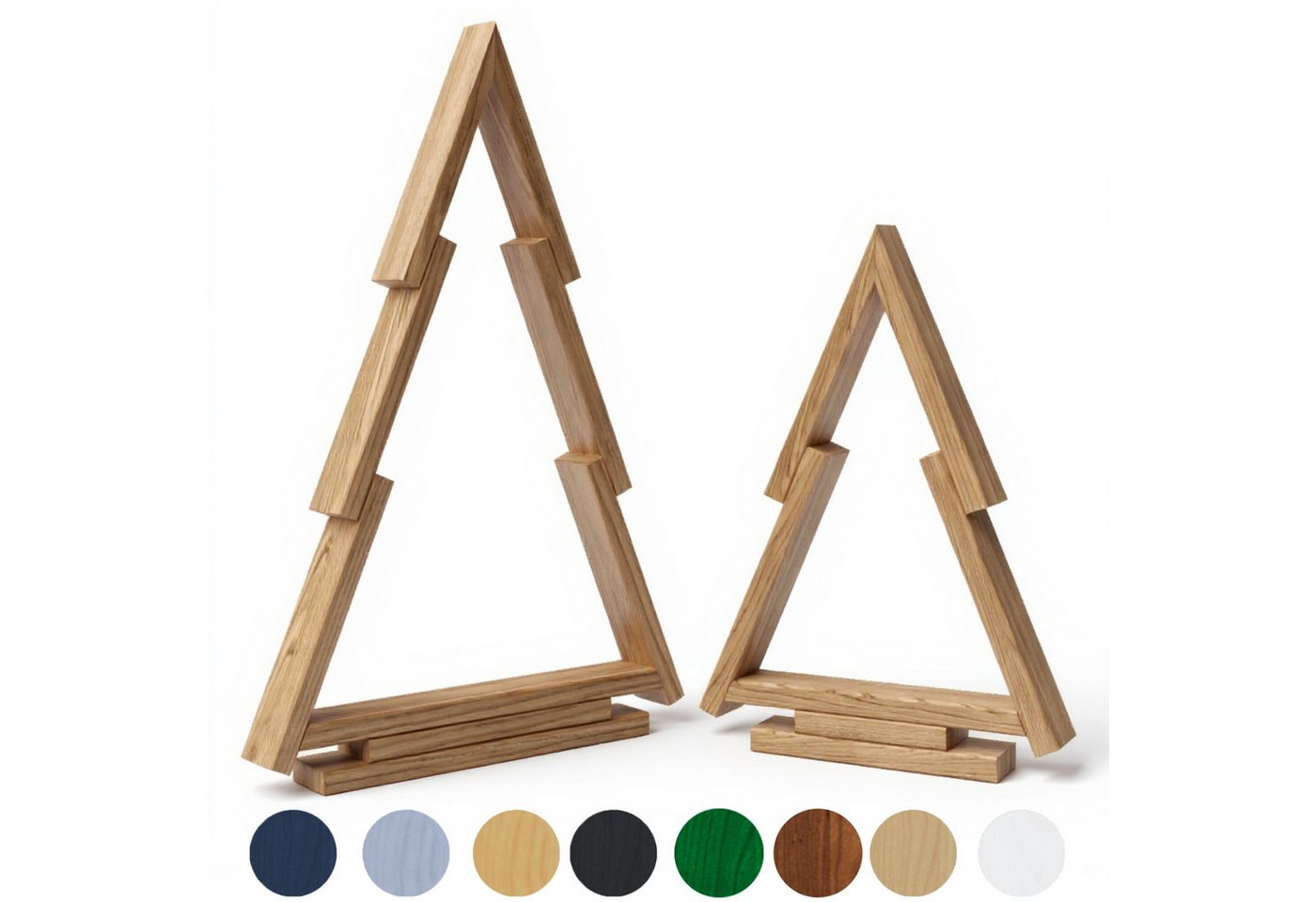 be4nature Weihnachtsfigur 2er SET Deko Tannenbaum Weihnachtsschmuck Weihnachtsdekoration (Fertiggebaut, 1 St., Unbehandelt), Handgemacht aus Holz für Innen und Außen geeignet für Flur und Balkon von be4nature