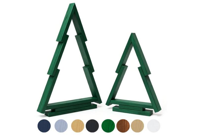 be4nature Weihnachtsfigur 2er SET Deko Tannenbaum Weihnachtsschmuck Weihnachtsdekoration (Fertiggebaut, 1 St., Weiß), Handgemacht aus Holz für Innen und Außen geeignet für Flur und Balkon von be4nature