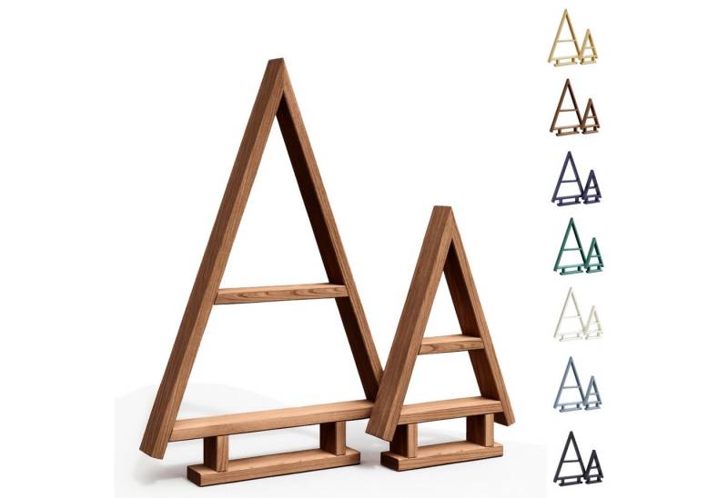 be4nature Weihnachtsfigur 2er-Set Holz Weihnachtsbaum Deko Handgefertigte Tannenbäume (Fertiggebaut, 1 St., Braun), für Innen & Außen geignet als Weihnachtsgeschenk für Mama, Oma, Tante von be4nature