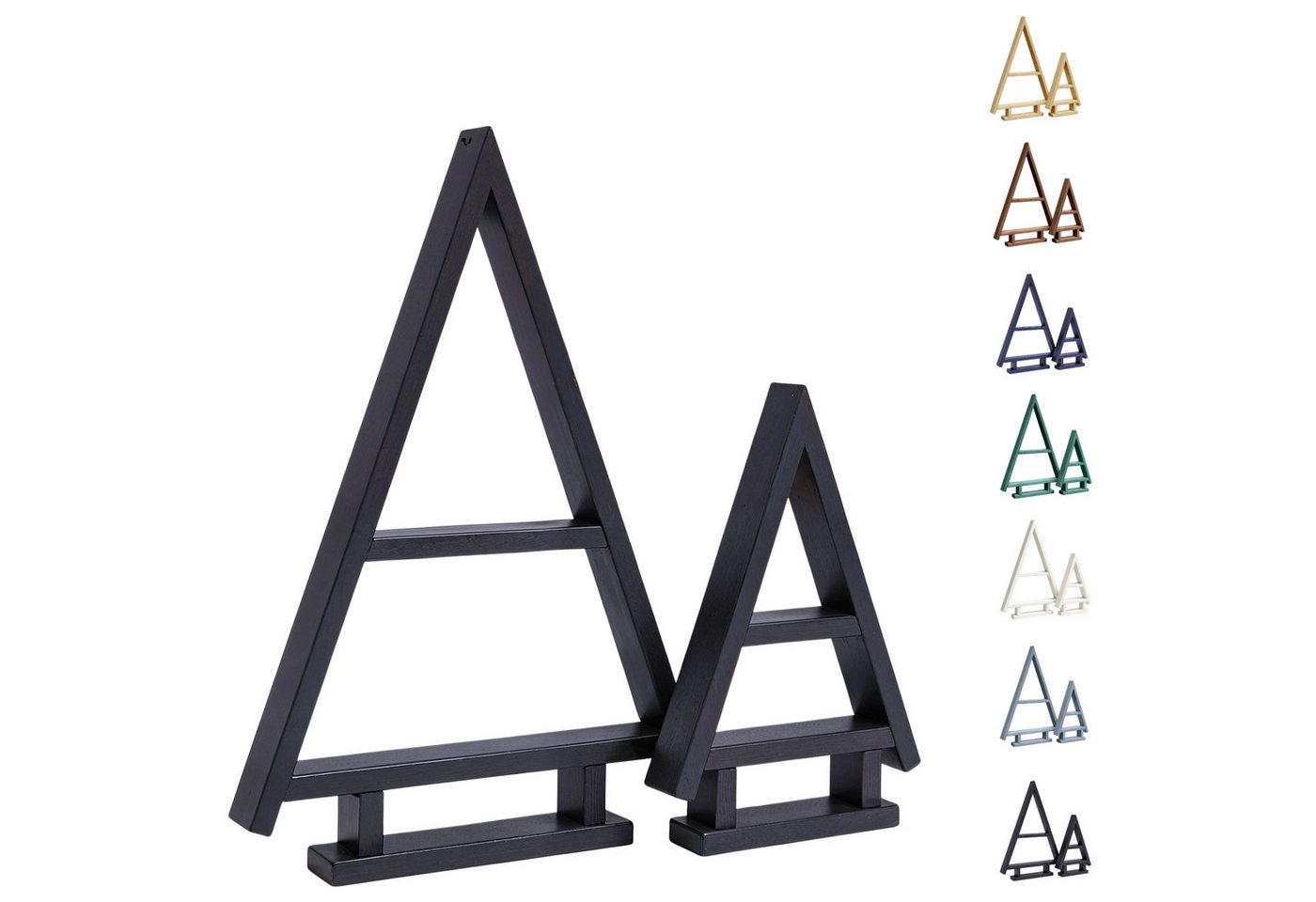 be4nature Weihnachtsfigur 2er-Set Holz Weihnachtsbaum Deko Handgefertigte Tannenbäume (Fertiggebaut, 1 St., Schwarz), für Innen & Außen geignet als Weihnachtsgeschenk für Mama, Oma, Tante von be4nature