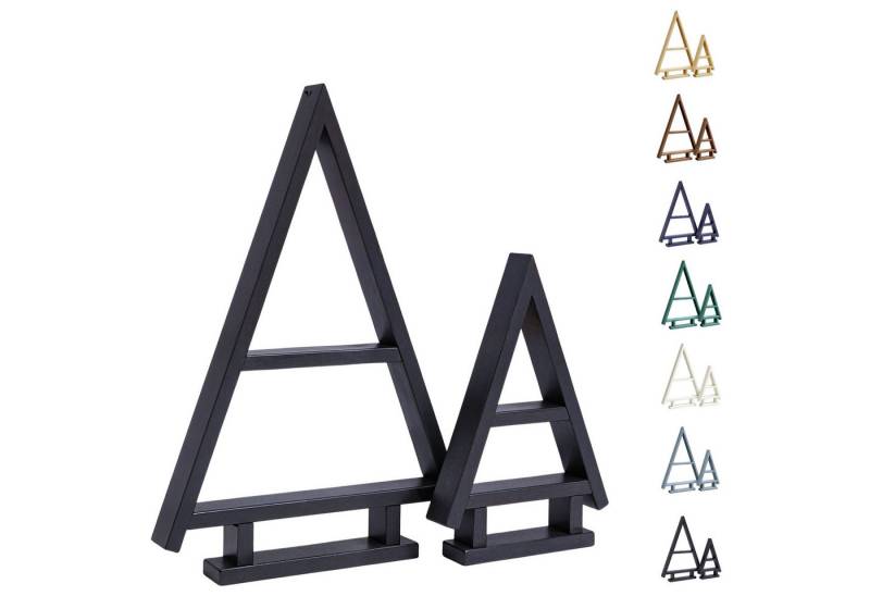 be4nature Weihnachtsfigur 2er-Set Holz Weihnachtsbaum Deko Handgefertigte Tannenbäume (Fertiggebaut, 1 St., Schwarz), für Innen & Außen geignet als Weihnachtsgeschenk für Mama, Oma, Tante von be4nature