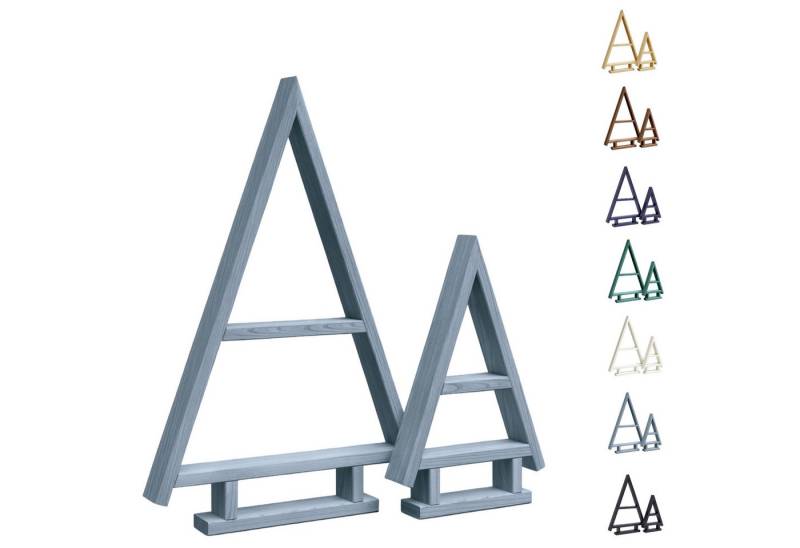 be4nature Weihnachtsfigur 2er-Set Holz Weihnachtsbaum Deko Handgefertigte Tannenbäume (Fertiggebaut, 1 St., Silbern), für Innen & Außen geignet als Weihnachtsgeschenk für Mama, Oma, Tante von be4nature