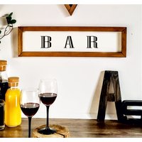Bar Küche Holzschild, Wandbehänge, Holz Wandkunst, Rustikale Wanddekoration - Wandbehang, Bauernhaus Bar Schild, Küche, Geschenk Für Ihn von beARTwood