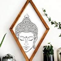 Budda Holz Wandkunst| Meditation | Buddhismus| Wanddeko Boho Dekoration| Boho Wand Kunst Dekor| Schlafender Buddha von beARTwood