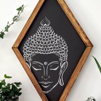 Schlafender Buddha Holz Wandkunst| Zen | Meditation Buddhismus| Wand Wabi Sabi| Namaste Dekor| Boho Kunst Budda von beARTwood