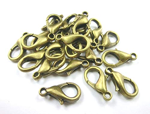 20 Karabiner 14x7mm Verschlüsse Kettenverschluß Farbe bronze Metall #S594 von beadsvision