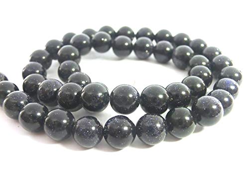 BLAUFLUSS 8mm blau Perlen rund Schmuckperlen 1 Strang von beadsvision