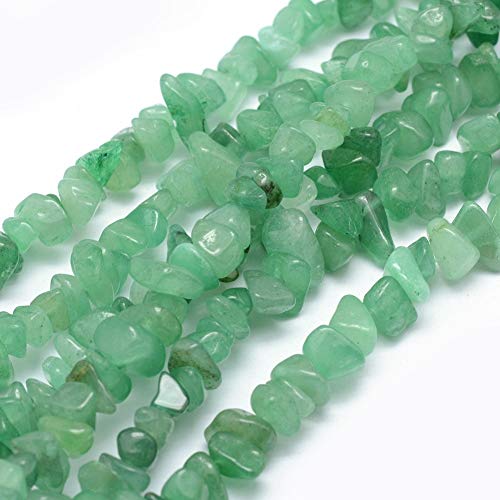 Grüner Aventurin Splitter Nuggets ~ 5-8mm 1 Strang Chips Perlen zum auffädeln Edelstein von beadsvision