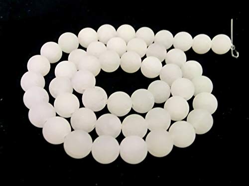 Jade weiß matt 8mm Perlen Kugeln rund Schmuckperlen 1 Strang von beadsvision