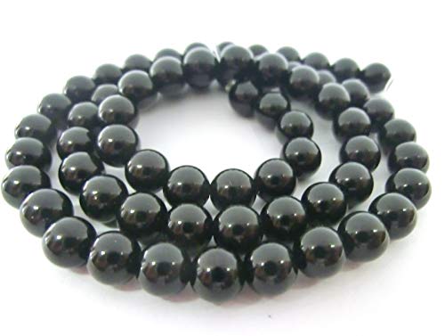 ONYX 6mm PERLEN A-GRADE schwarz glänzend rund Schmuckperlen Edelstein 1 Strang zur Schmuckherstellung von beadsvision