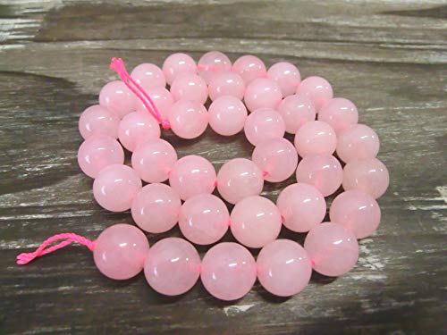 ROSENQUARZ PERLEN rund rosa Schmuckperlen Edelstein 1 Strang zur Schmuckherstellung (10mm) von beadsvision