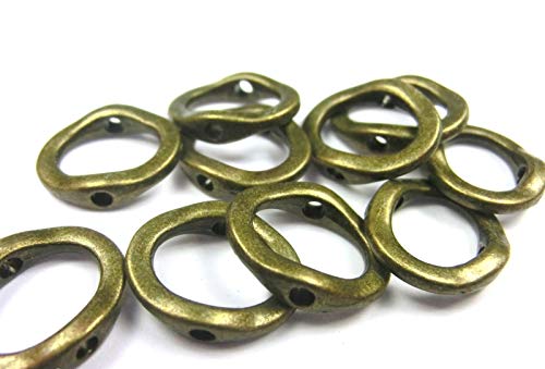 beadsvision 10 Spacer Rahmen 15x13x2mm Farbe Bronze Metallperlen Metall #S315 von beadsvision