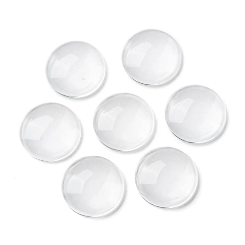 beadsvision 100 Glas Cabochons 18mm rund klar durchsichtig Glascabochons Auswahl (18mm) von beadsvision