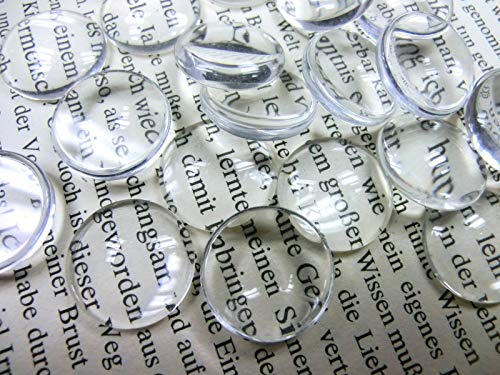 50 Glas Cabochons klar rund 18mm Glascabochons durchsichtig Rückseite flach Kuppel transparent (18mm) von beadsvision