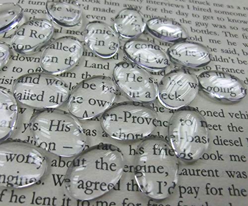 beadsvision 50 Glascabochons 14x10mm Cabochons Glas klar oval durchsichtig transparent von beadsvision