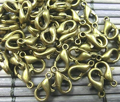 50 Karabiner Verschlüsse Kettenverschluß 10mm Farbe bronze Metall #S231 von beadsvision