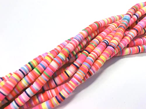 beadsvision Heishi Scheiben Perlen 6mm 350-400 Perlen 1 Strang Bunt Mix Farbwahl (Mix Bunt) von beadsvision