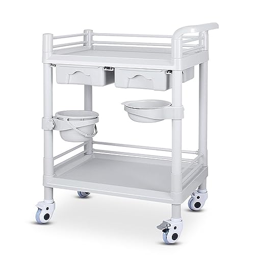 2-lagiger Medizinischer Wagen Aus ABS,Instrumentenwagen Für Den Labortisch Est Wagen Für Ästhetik, Instrumentenständer, Fahrbare Racks, Rollwagen Für Friseur Beauty Salon SPA,Weiß ( Size : 64*44*84cm 2-lagiger Medizinischer Wagen Aus ABS,Instrumentenwagen Für Den Labortisch Est Wagen Für Ästhetik, Instrumentenständer, Fahrbare Racks, Rollwagen Für Friseur Beauty Salon SPA,Weiß ( Size : 64*44*84cm von beaka