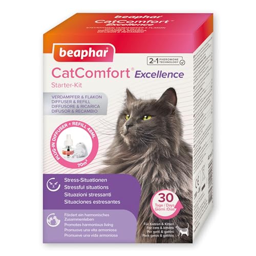 BEAPHAR - CatComfort® Excellence Starter-Kit - Verdampfer Und Flakon - Für Katzen Und Kitten - Pheromon-Technologie - Beruhigt Und Sorgt Für Harmonie - 30 Tage - Reicht Für Bis Zu 70 m2-48 ml von beaphar