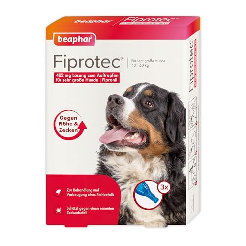 BEAPHAR - Fiprotec 402 mg Lösung Zum Auftropfen Für Sehr Große Hunde - Ab 8 Wochen - Schützt 5 Wochen Gegen Flöhe - 3 Pipetten BEAPHAR - Fiprotec 402 mg Lösung Zum Auftropfen Für Sehr Große Hunde - Ab 8 Wochen - Schützt 5 Wochen Gegen Flöhe - 3 Pipetten von beaphar