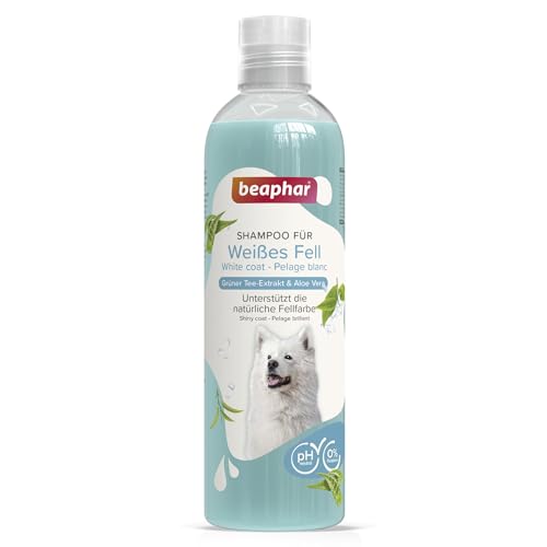 BEAPHAR - Shampoo Für Weißes Fell - Unterstützt Die Natürliche Fellfarbe - Hautfreundlich - Mit Grünem Tee Und Aloe Vera - Ph-Neutral - 0% Parabene, Silikone - Frischer Duft - Vegan - 250 ml von beaphar