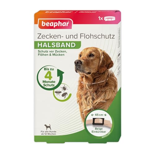 Beaphar Zecken- und Flohschutz Halsband Beige 65cm, Hund von beaphar